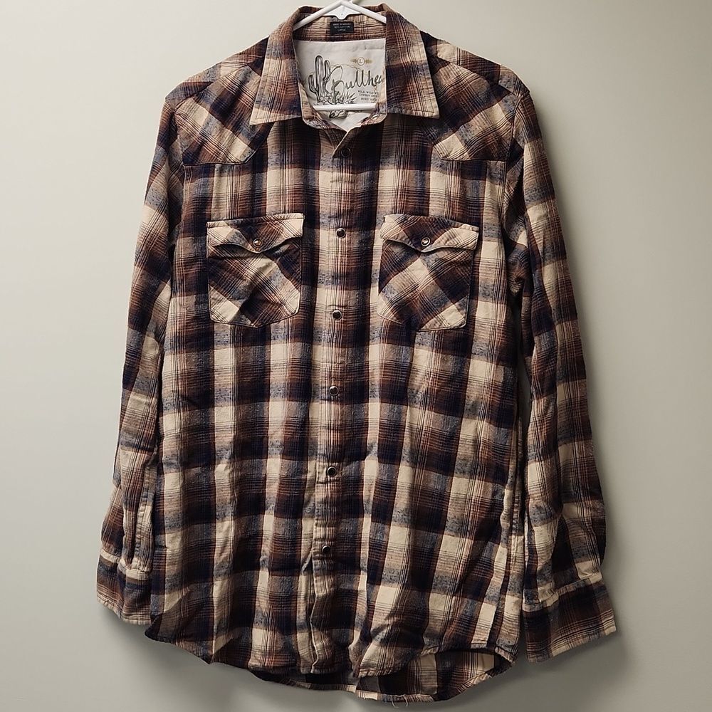 Bullhead Country Western Plaid Shirt L
